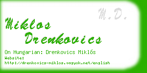 miklos drenkovics business card